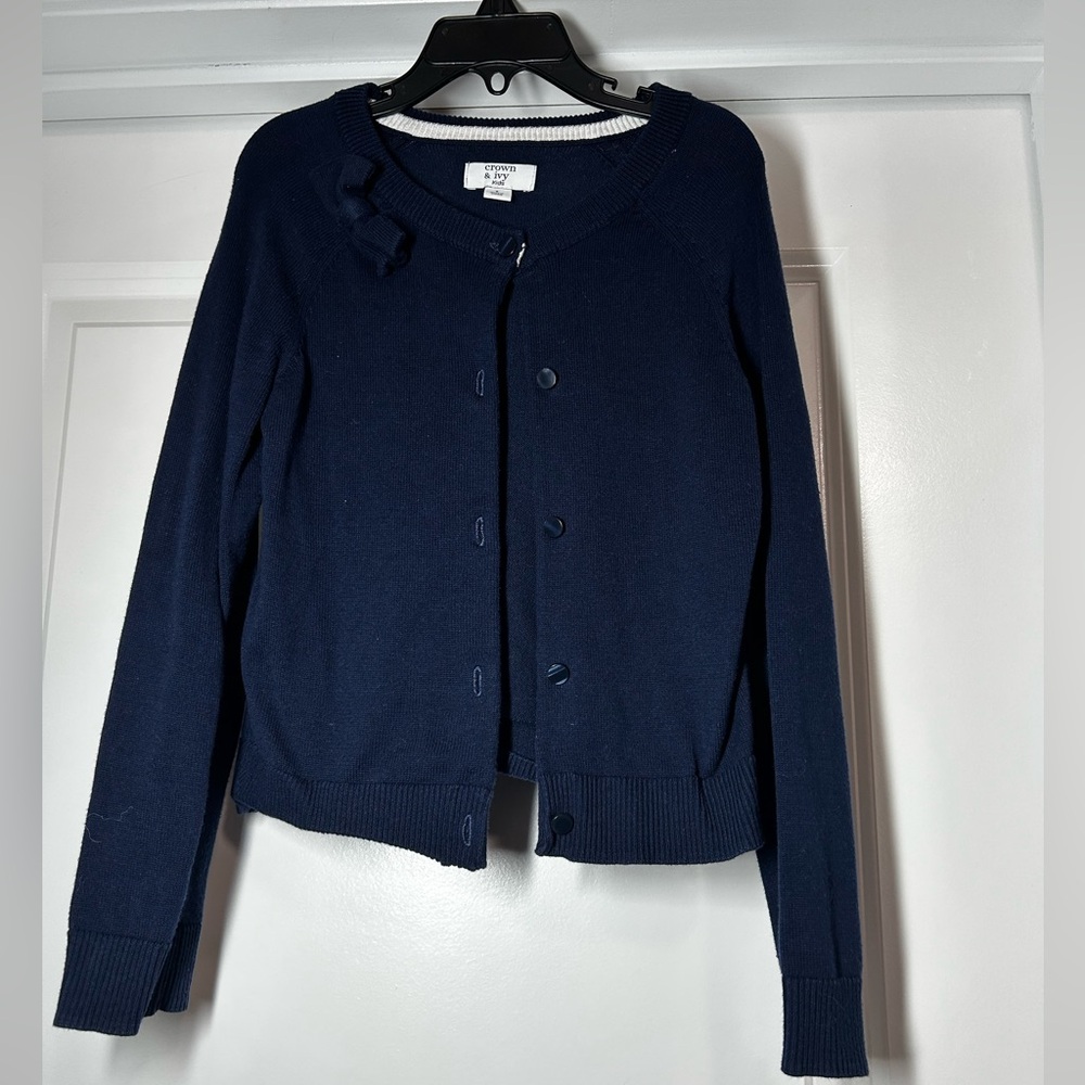 Crown & Ivy Dark Blue Kids Cardigan